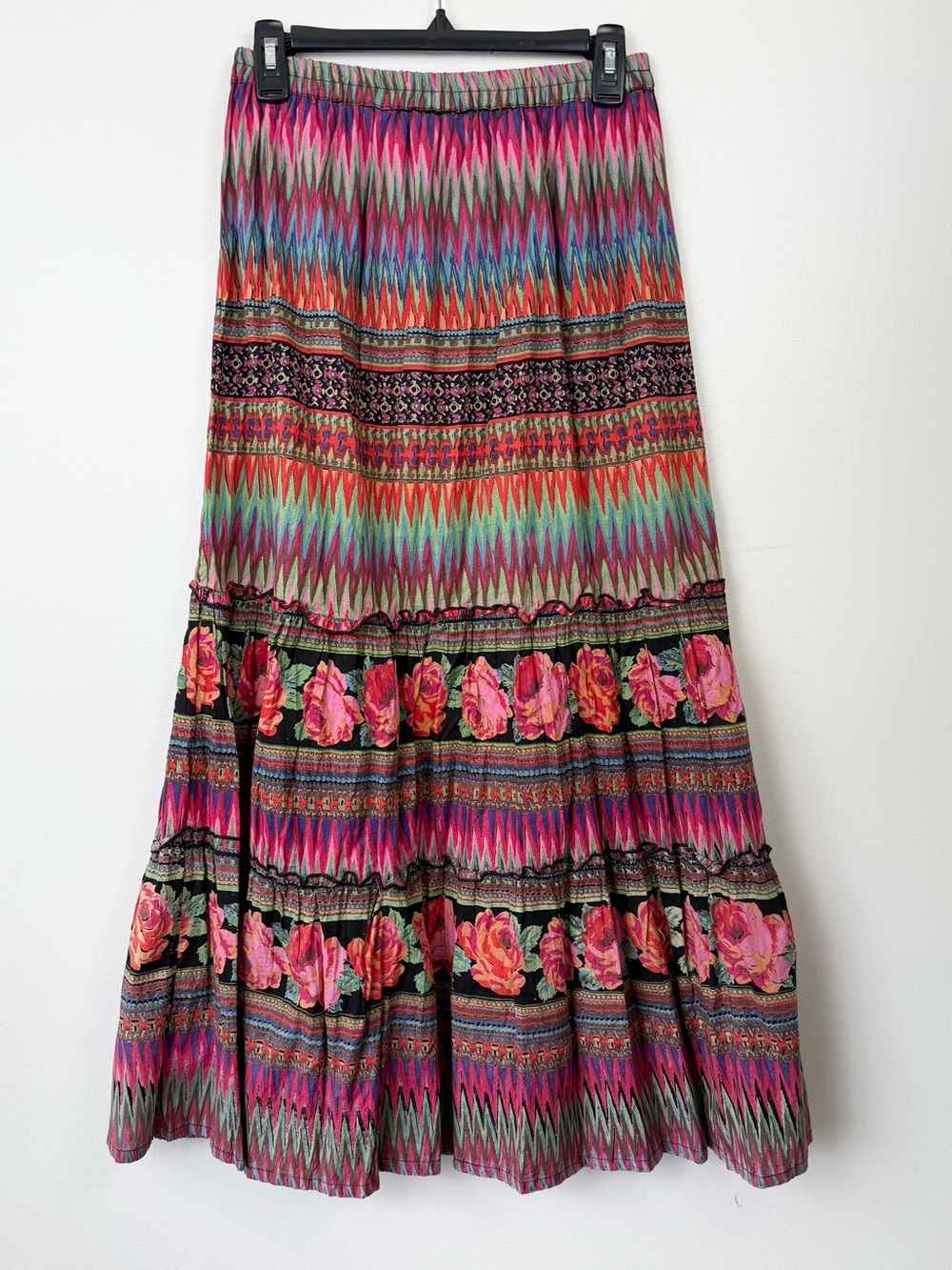 Angie Festival Boho Floral Colorful Maxi Skirt Size Medium - Picture 4 of 6